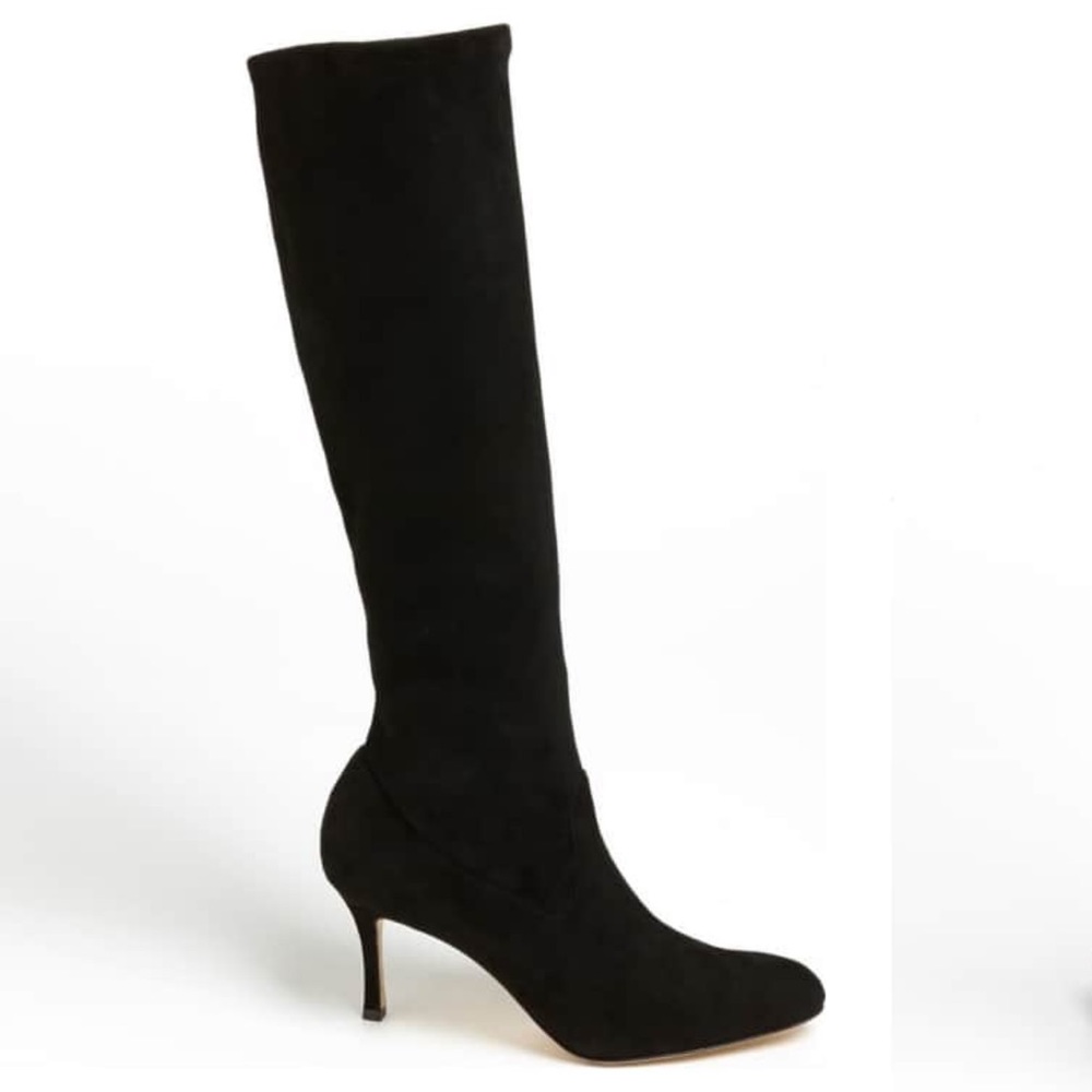 Manolo Blahnik “Pascalare” suede knee high boots